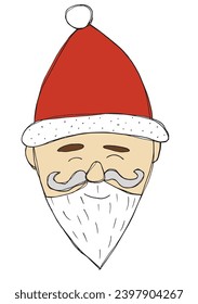 Outline illustration vector image of a Santa Claus.
Hand drawn artwork of a Santa Claus.
Simple cute original logo.
Hand drawn vector illustration for posters, cards, t-shirts.