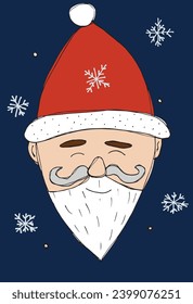 Outline illustration vector image of a Santa Claus.
Hand drawn artwork of a Santa Claus.
Simple cute original logo.
Hand drawn vector illustration for posters, cards, t-shirts.