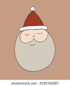 Outline illustration vector image of a Santa Claus.
Hand drawn artwork of a Santa Claus.
Simple cute original logo.
Hand drawn vector illustration for posters.