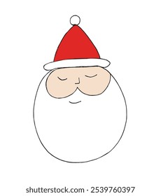 Esquema ilustración Vector Imagen de un Santa Claus.
Dibujado a mano obra de arte de un Santa Claus.
Logo original lindo simple.
Ilustración vectorial dibujada a mano para carteles.