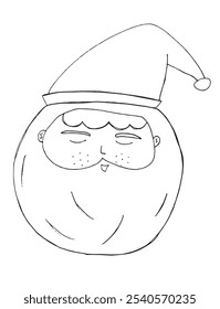Outline illustration vector image of a Santa Claus.
Hand drawn artwork of a Santa Claus.
Simple cute original logo.
Hand drawn vector illustration for posters.