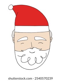 Esquema ilustración Vector Imagen de un Santa Claus.
Dibujado a mano obra de arte de un Santa Claus.
Logo original lindo simple.
Ilustración vectorial dibujada a mano para carteles.