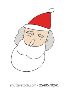 Outline illustration vector image of a Santa Claus.
Hand drawn artwork of a Santa Claus.
Simple cute original logo.
Hand drawn vector illustration for posters.