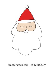 Esquema ilustración Vector Imagen de un Santa Claus.
Dibujado a mano obra de arte de un Santa Claus.
Logo original lindo simple.
Ilustración vectorial dibujada a mano para carteles.