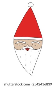Outline illustration vector image of a Santa Claus.
Hand drawn artwork of a Santa Claus.
Simple cute original logo.
Hand drawn vector illustration for posters.