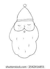 Outline illustration vector image of a Santa Claus.
Hand drawn artwork of a Santa Claus.
Simple cute original logo.
Hand drawn vector illustration for posters.