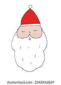 Outline illustration vector image of a Santa Claus.
Hand drawn artwork of a Santa Claus.
Simple cute original logo.
Hand drawn vector illustration for posters.