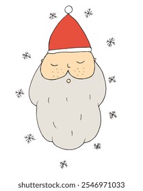 Esquema ilustración Vector Imagen de un Santa Claus.
Dibujado a mano obra de arte de un Santa Claus.
Logo original lindo simple.
Ilustración vectorial dibujada a mano para carteles.