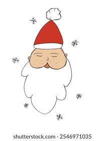 Esquema ilustración Vector Imagen de un Santa Claus.
Dibujado a mano obra de arte de un Santa Claus.
Logo original lindo simple.
Ilustración vectorial dibujada a mano para carteles.