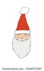 Esquema ilustración Vector Imagen de un Santa Claus.
Dibujado a mano obra de arte de un Santa Claus.
Logo original lindo simple.
Ilustración vectorial dibujada a mano para carteles.