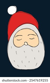 Esquema ilustración Vector Imagen de un Santa Claus.
Dibujado a mano obra de arte de un Santa Claus.
Logo original lindo simple.
Ilustración vectorial dibujada a mano para carteles.