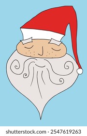 Esquema ilustración Vector Imagen de un Santa Claus.
Dibujado a mano obra de arte de un Santa Claus.
Logo original lindo simple.
Ilustración vectorial dibujada a mano para carteles.