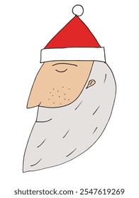 Esquema ilustración Vector Imagen de un Santa Claus.
Dibujado a mano obra de arte de un Santa Claus.
Logo original lindo simple.
Ilustración vectorial dibujada a mano para carteles.