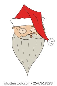 Esquema ilustración Vector Imagen de un Santa Claus.
Dibujado a mano obra de arte de un Santa Claus.
Logo original lindo simple.
Ilustración vectorial dibujada a mano para carteles.