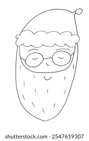 Esquema ilustración Vector Imagen de un Santa Claus.
Dibujado a mano obra de arte de un Santa Claus.
Logo original lindo simple.
Ilustración vectorial dibujada a mano para carteles.