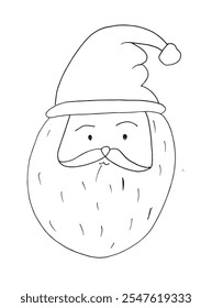 Esquema ilustración Vector Imagen de un Santa Claus.
Dibujado a mano obra de arte de un Santa Claus.
Logo original lindo simple.
Ilustración vectorial dibujada a mano para carteles.