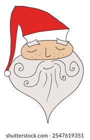 Esquema ilustración Vector Imagen de un Santa Claus.
Dibujado a mano obra de arte de un Santa Claus.
Logo original lindo simple.
Ilustración vectorial dibujada a mano para carteles.