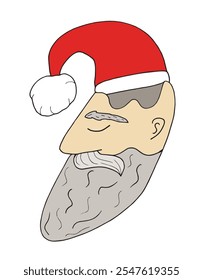 Esquema ilustración Vector Imagen de un Santa Claus.
Dibujado a mano obra de arte de un Santa Claus.
Logo original lindo simple.
Ilustración vectorial dibujada a mano para carteles.