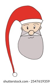 Esquema ilustración Vector Imagen de un Santa Claus.
Dibujado a mano obra de arte de un Santa Claus.
Logo original lindo simple.
Ilustración vectorial dibujada a mano para carteles.