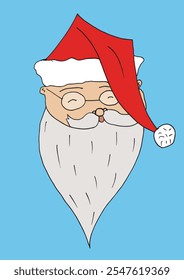 Esquema ilustración Vector Imagen de un Santa Claus.
Dibujado a mano obra de arte de un Santa Claus.
Logo original lindo simple.
Ilustración vectorial dibujada a mano para carteles.