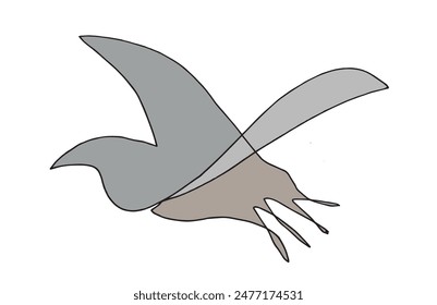 Outline illustration vector image of a seagull.
Hand drawn artwork of a seagull.
Simple cute original logo.
Hand drawn vector illustration for posters.