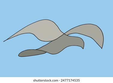 Outline illustration vector image of a seagull.
Hand drawn artwork of a seagull.
Simple cute original logo.
Hand drawn vector illustration for posters.