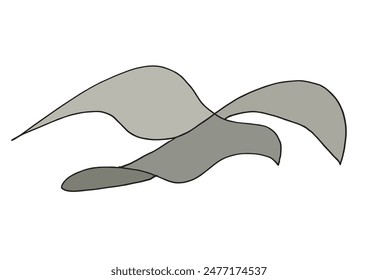 Outline illustration vector image of a seagull.
Hand drawn artwork of a seagull.
Simple cute original logo.
Hand drawn vector illustration for posters.