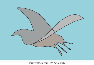 Outline illustration vector image of a seagull.
Hand drawn artwork of a seagull.
Simple cute original logo.
Hand drawn vector illustration for posters.