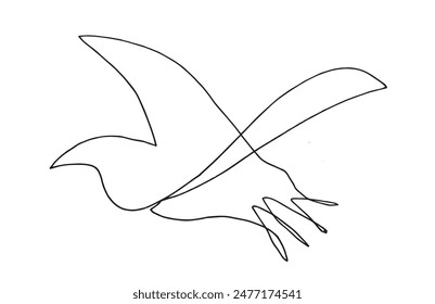 Outline illustration vector image of a seagull.
Hand drawn artwork of a seagull.
Simple cute original logo.
Hand drawn vector illustration for posters.