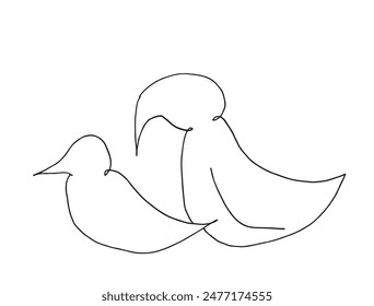 Outline illustration vector image of a seagull.
Hand drawn artwork of a seagull.
Simple cute original logo.
Hand drawn vector illustration for posters.