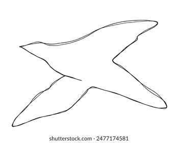 Outline illustration vector image of a seagull.
Hand drawn artwork of a seagull.
Simple cute original logo.
Hand drawn vector illustration for posters.