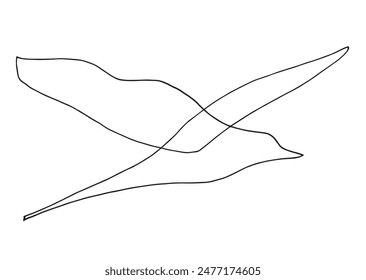 Outline illustration vector image of a seagull.
Hand drawn artwork of a seagull.
Simple cute original logo.
Hand drawn vector illustration for posters.