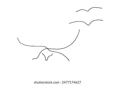 Outline illustration vector image of a seagull.
Hand drawn artwork of a seagull.
Simple cute original logo.
Hand drawn vector illustration for posters.