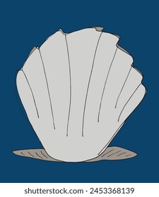 Umriss Illustration Vektorgrafik Bild einer Muschel.
Handgezeichnetes Kunstwerk einer Muschel.
Einfaches, niedliches Original-Logo.
Handgezeichnete Vektorillustration für Poster.