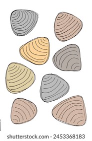 Outline illustration vector image of a seashell.
Hand drawn artwork of a seashells.
Simple cute original logo.
Hand drawn vector illustration for posters.