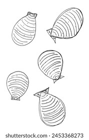 Outline illustration vector image of a seashell.
Hand drawn artwork of a seashells.
Simple cute original logo.
Hand drawn vector illustration for posters.