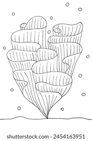 Outline illustration vector image of a seaweed.
Hand drawn artwork of a seaweed.
Simple cute original logo.
Hand drawn vector illustration for posters.