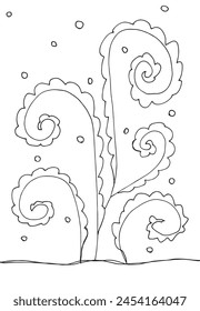 Outline illustration vector image of a seaweed.
Hand drawn artwork of a seaweed.
Simple cute original logo.
Hand drawn vector illustration for posters.