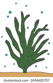 Ilustración de contorno Imagen de Vector de un alga marina.
Obra de arte dibujada a mano de un alga.
Simple lindo logotipo original.
Ilustración vectorial dibujada a mano para carteles.