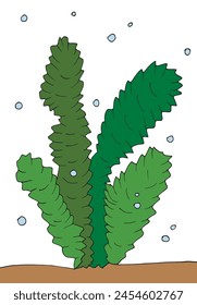 Ilustración de contorno Imagen de Vector de un alga marina.
Obra de arte dibujada a mano de un alga.
Simple lindo logotipo original.
Ilustración vectorial dibujada a mano para carteles.