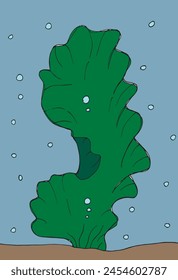 Ilustración de contorno Imagen de Vector de un alga marina.
Obra de arte dibujada a mano de un alga.
Simple lindo logotipo original.
Ilustración vectorial dibujada a mano para carteles.