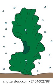 Ilustración de contorno Imagen de Vector de un alga marina.
Obra de arte dibujada a mano de un alga.
Simple lindo logotipo original.
Ilustración vectorial dibujada a mano para carteles.