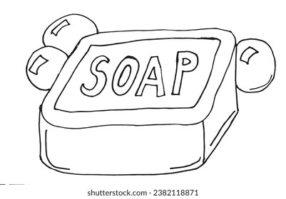 Ilustración de esquema de imagen vectorial de un jabón.
Obra de arte a mano de una novela. 
Simple y lindo logo original.
Ilustración vectorial dibujada a mano para afiches, tarjetas, camisetas.