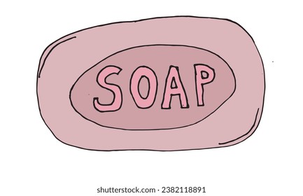 Outline illustration vector image of a soap.
Hand drawn artwork of a soap. 
Simple cute original logo.
Hand drawn vector illustration for posters, cards, t-shirts.