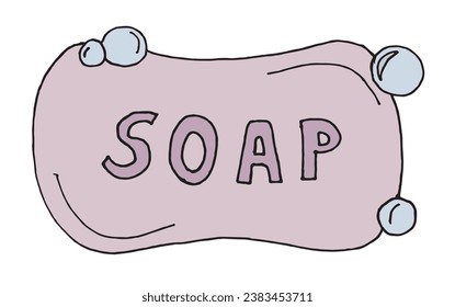 Ilustración de esquema de imagen vectorial de un jabón.
Obra de arte a mano de una novela. 
Simple y lindo logo original.
Ilustración vectorial dibujada a mano para afiches, tarjetas, camisetas.