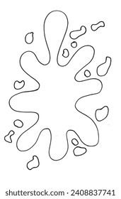 Outline illustration vector image of a splash.
Hand drawn artwork of a spot.
Simple cute original logo.
Hand drawn vector illustration for posters