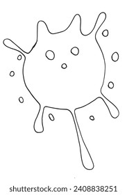 Outline illustration vector image of a splash.
Hand drawn artwork of a spot.
Simple cute original logo.
Hand drawn vector illustration for posters