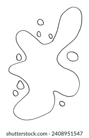 Outline illustration vector image of a splash.
Hand drawn artwork of a spot.
Simple cute original logo.
Hand drawn vector illustration for posters