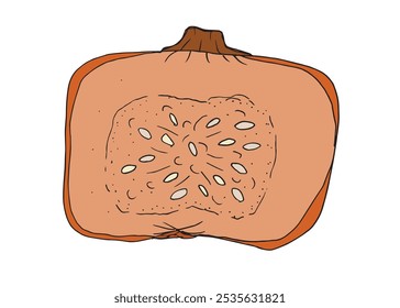 Outline illustration vector image of squashes and pumpkins.
Hand drawn artwork of a pumpkin.
Simple cute original logo.
Hand drawn vector illustration for posters.