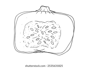 Outline illustration vector image of squashes and pumpkins.
Hand drawn artwork of a pumpkin.
Simple cute original logo.
Hand drawn vector illustration for posters.